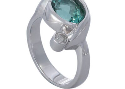 Sea Green Tourmaline Wave Ring